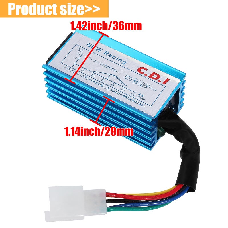 QAZAKY Racing 5 Pins AC CDI Box for GY6 50cc - 70cc 90cc 110cc 125cc 150cc Scooter 4-Stroke Engine ATV Go Kart Moped Quad Pit Dirt Mini Pocket Bike Chopper XR50 CRF50 139QMB 152QMI 157QMJ 5 Pin - Image 2